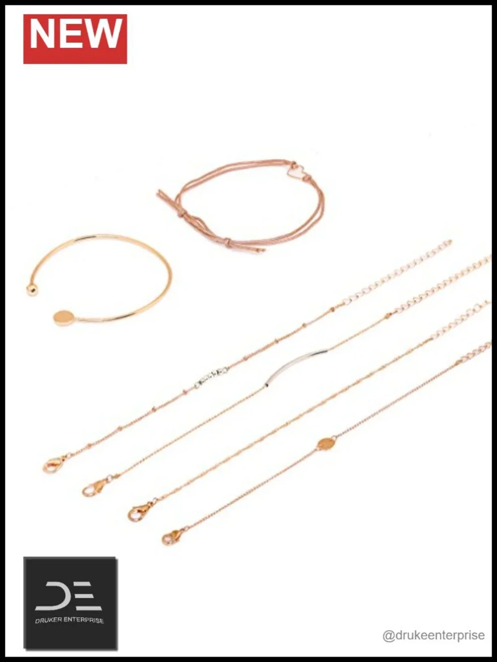 6-Piece Layered Beaded Bracelet Set Bohemian Charm Bangle Stackable